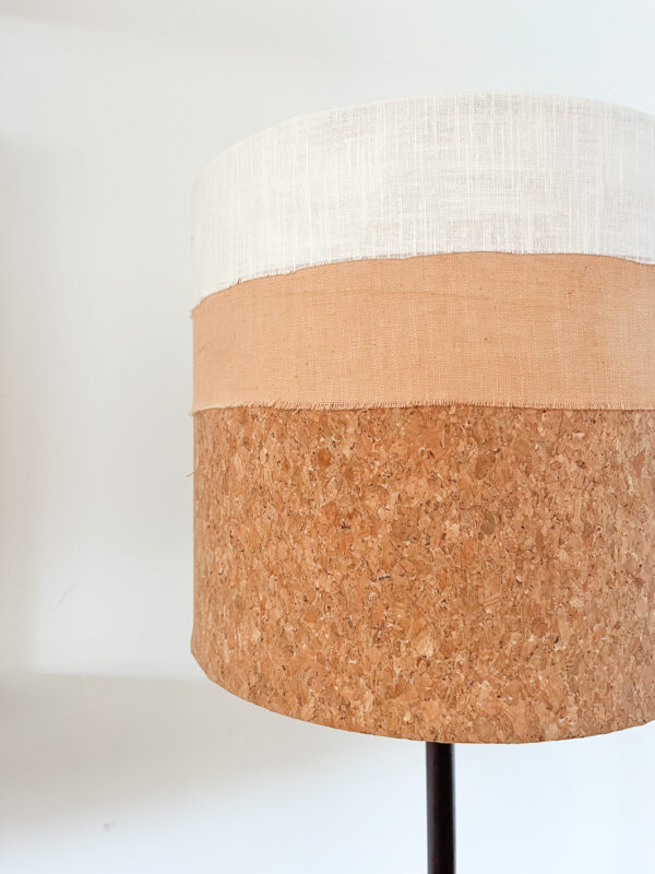 Abat jour en lin Collection Collines n°8 avec liège - artisanat d'art